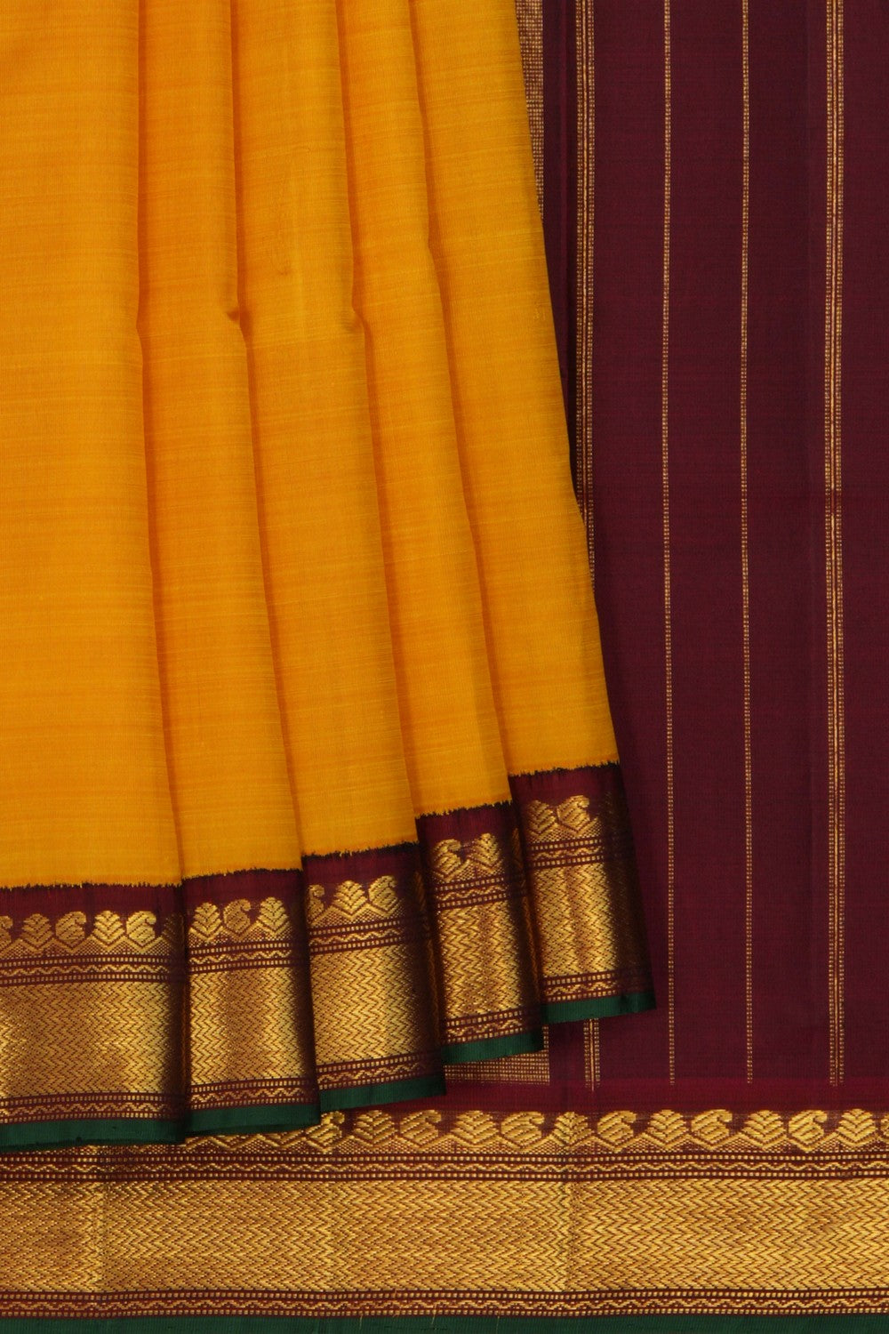 Image of Arani Silk Yellow Saree